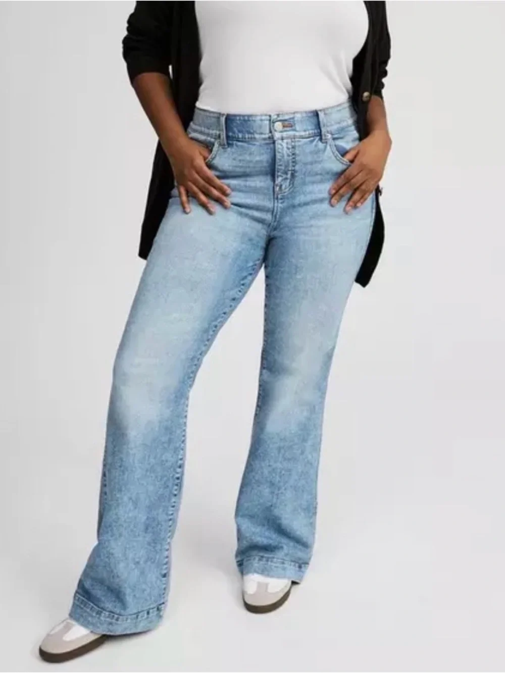 torrid Light Blue High-Rise Wide-Leg Jeans - Picture 2 of 5